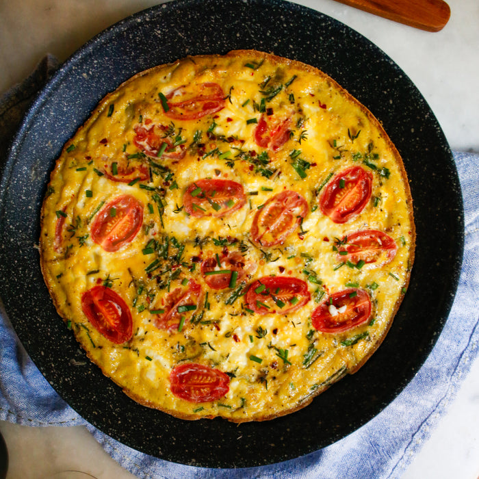 Goat Cheese Frittata and Mimosa Brunch