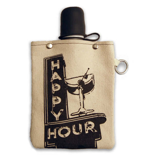 8oz Canvas Flask with silicone shot glass