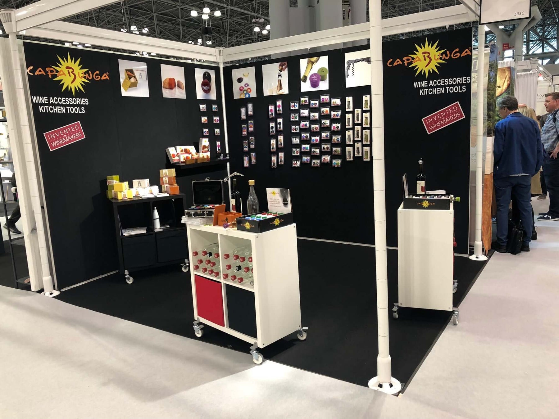 Trade Show Season = Harvest Time at a wine accessories kitchen tools booth.