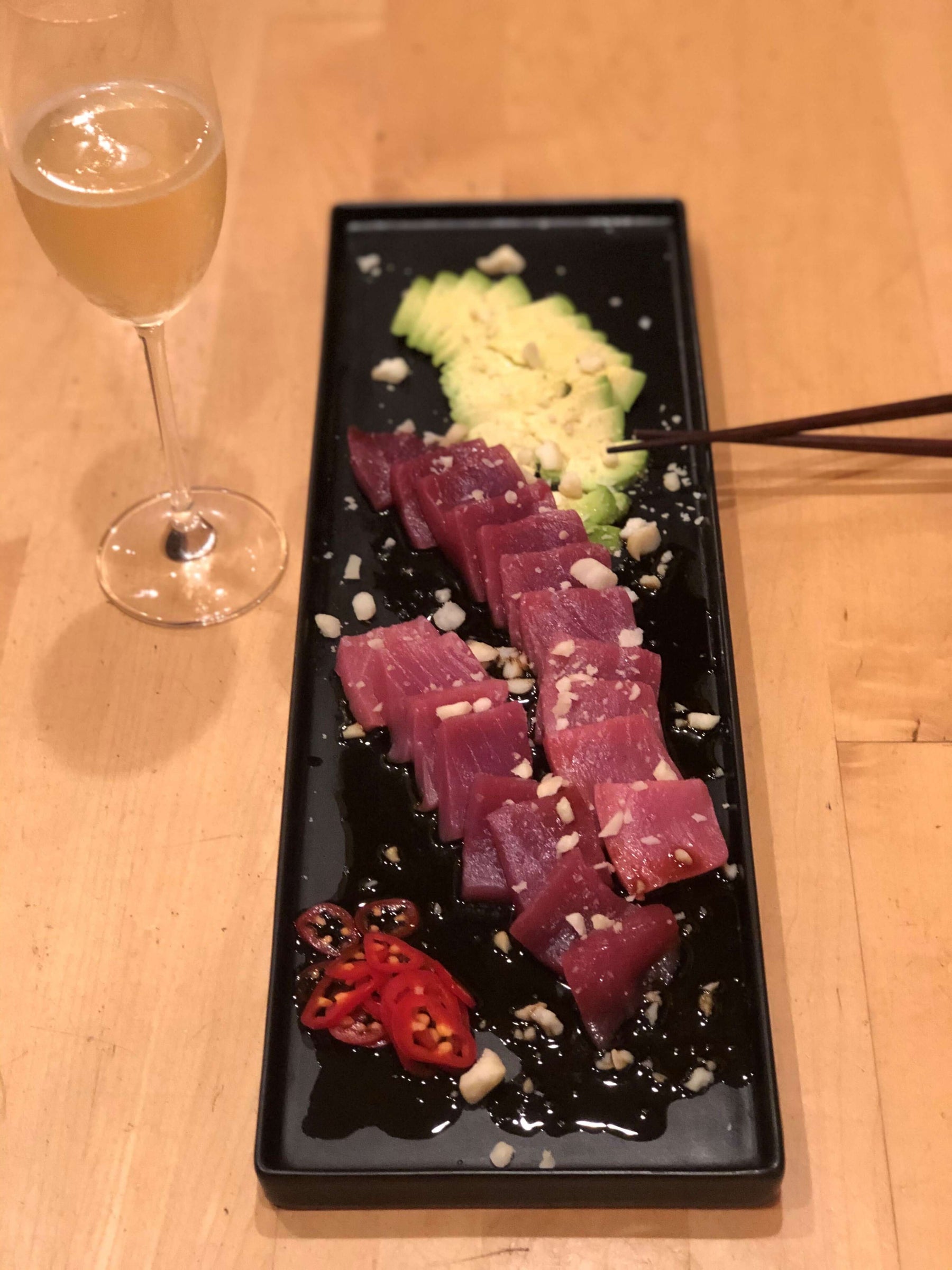 Ahi and Avocado with Macadamias