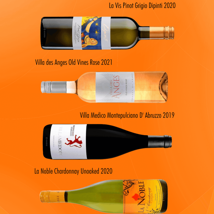 Six Wines Under $15 - May Edition featuring five affordable wine selections from varied regions.