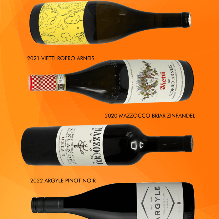 A collection of wines including Trefethen Riesling, Argyle Pinot Noir, and more for Thanksgiving Recommendations under $25.