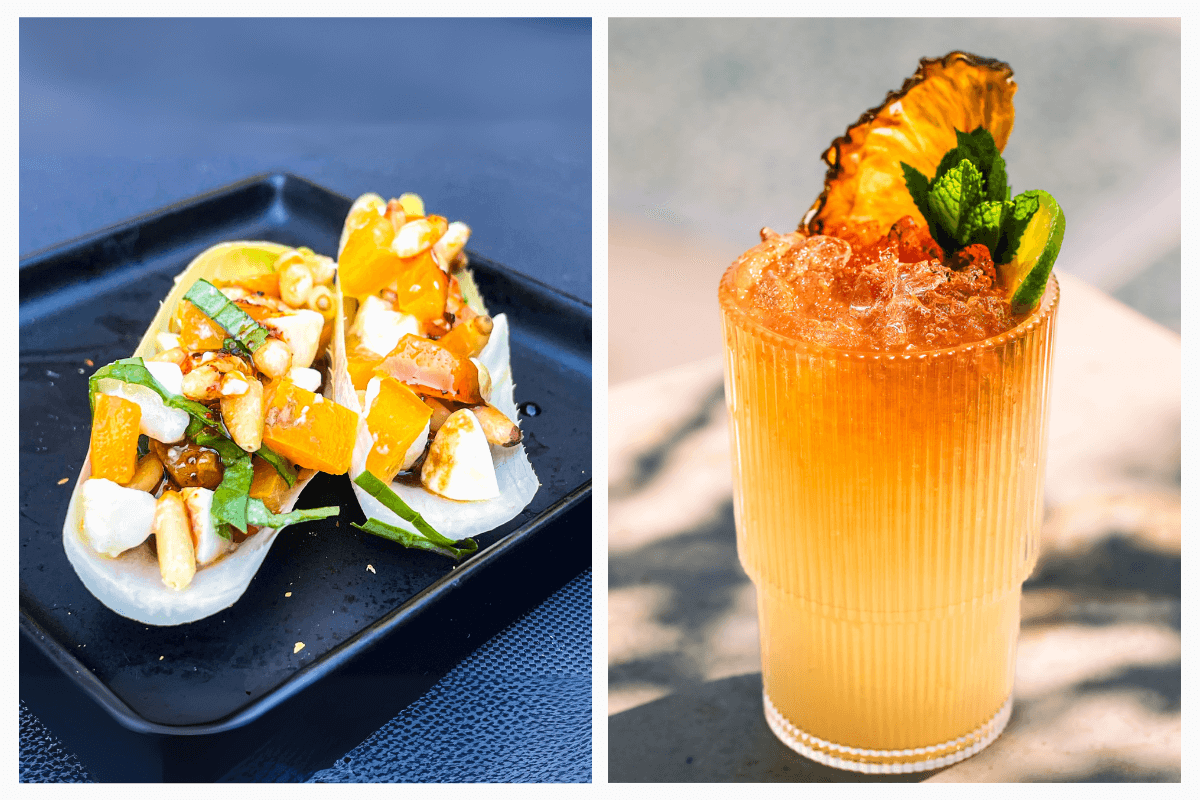 Caprese Tacos and Tropical Mai Tai Recipes featuring vibrant tacos and a refreshing mai tai cocktail.