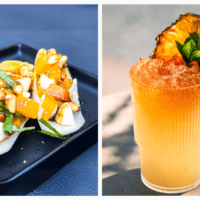 Caprese Tacos and Tropical Mai Tai Recipes featuring vibrant tacos and a refreshing mai tai cocktail.