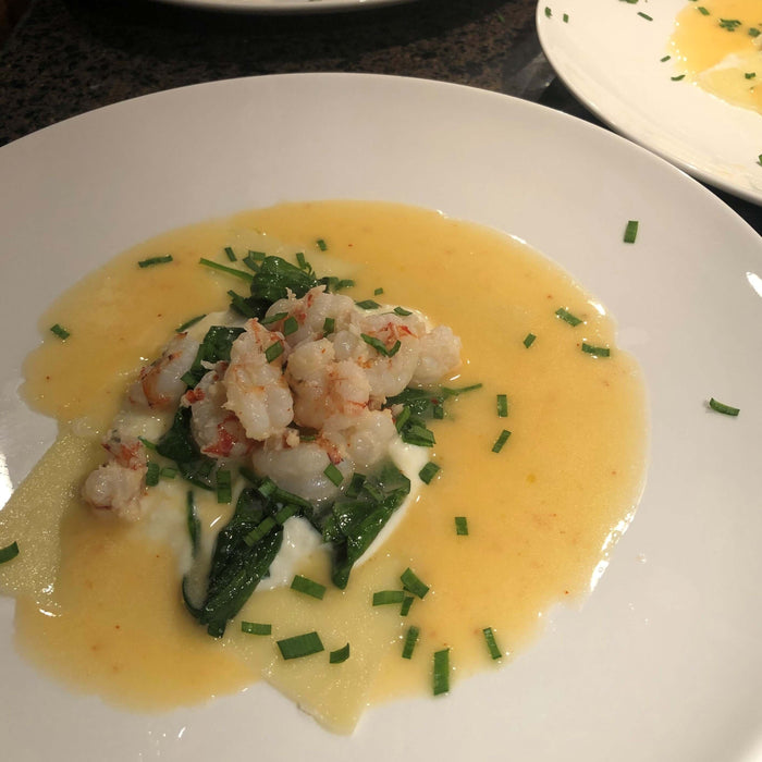 Open Faced Rock Shrimp Ricotta Ravioli