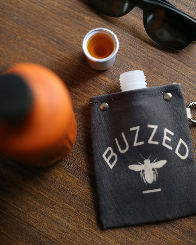 Buzzed Design 120ml Canvas Flask