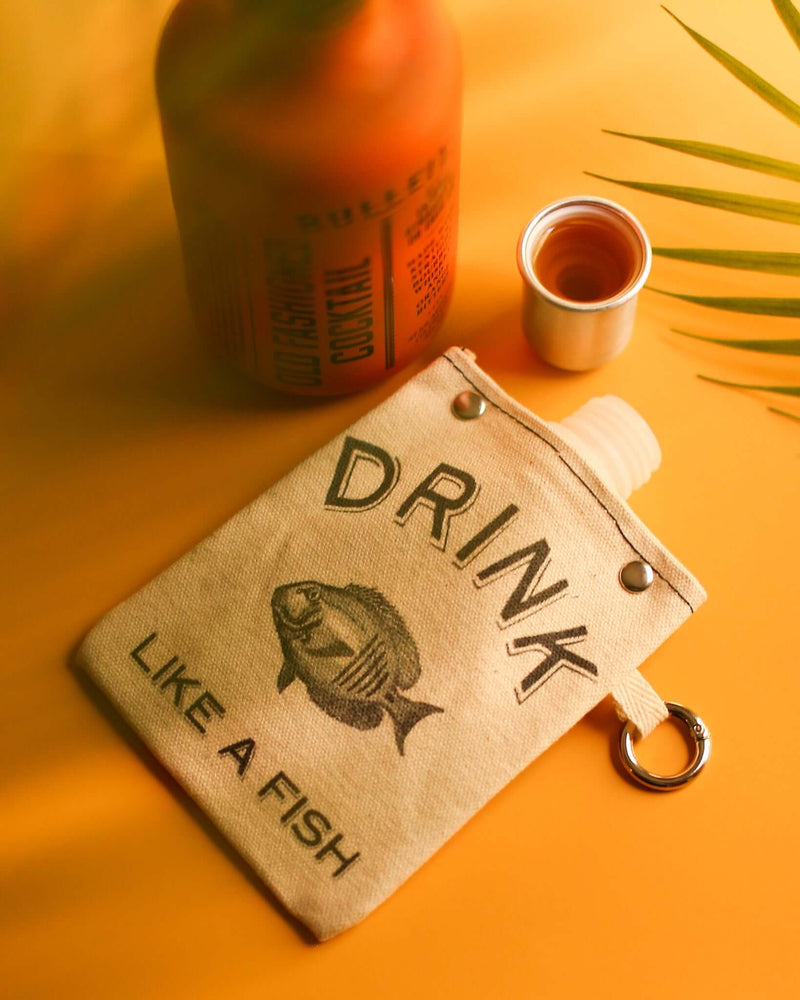 Drink Like a Fish 120ml Canvas Flask