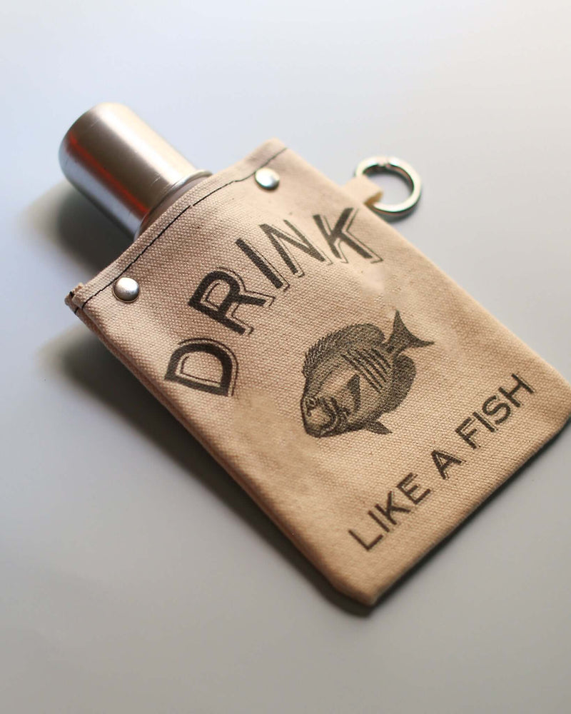 Drink Like a Fish 120ml Canvas Flask