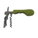 Green Ergonomic corkscrew with comfortable handle for easy wine bottle opening, reducing hand strain and cork breakage.