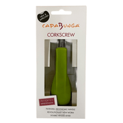 Ergonomic corkscrew with comfortable green handle, designed for easy wine bottle opening without breaking the cork.