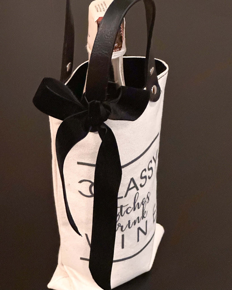 Classy Bitches Canvas Wine Tote