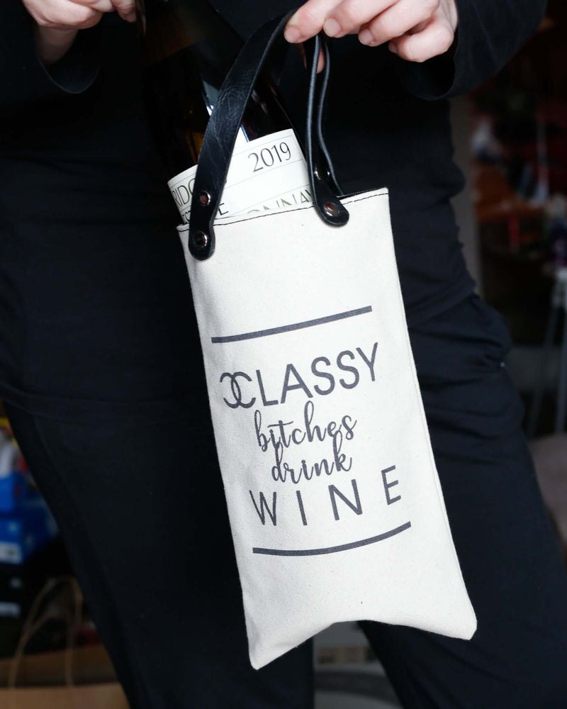 Classy Bitches Canvas Wine Tote