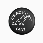 Black silicone wine cap with 'Crazy Cat Lady' design and cat silhouette.
