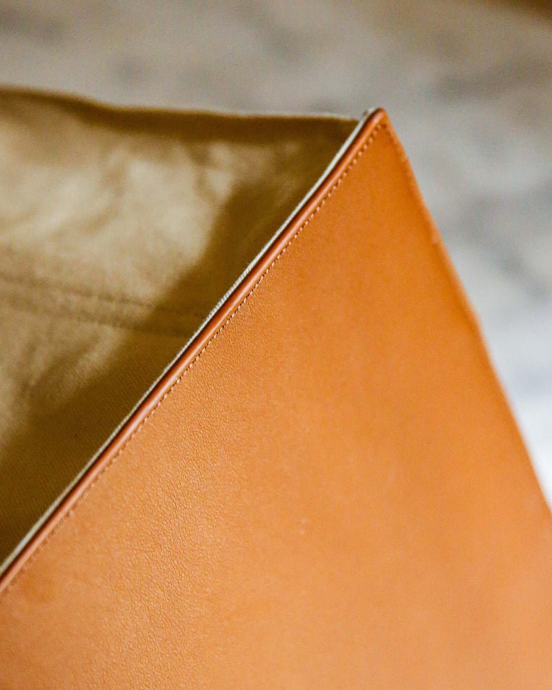 Deluxe Multi-Pocketed Canvas Market Tote with Genuine Leather top view showing tan leather detail.