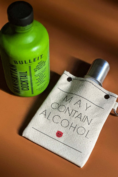 May Contain Alcohol Canvas Flask