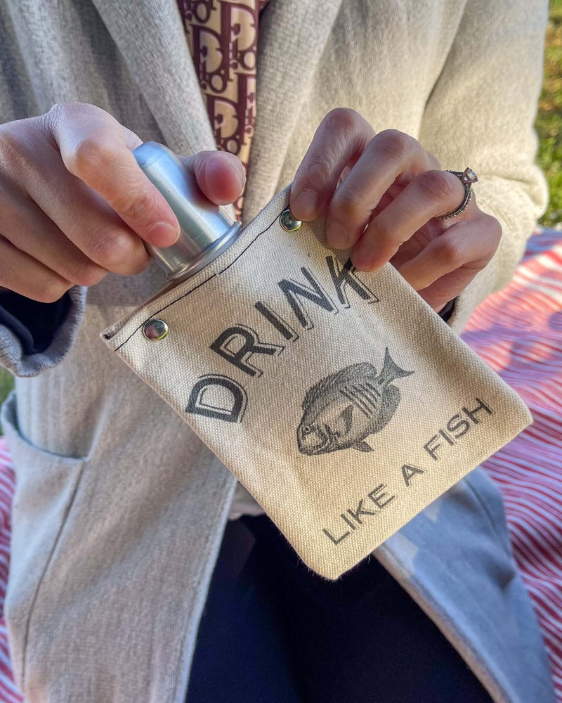 Drink Like a Fish 120ml Canvas Flask
