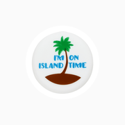 Silicone wine cap design featuring a palm tree and the text 'I'm on island time'
