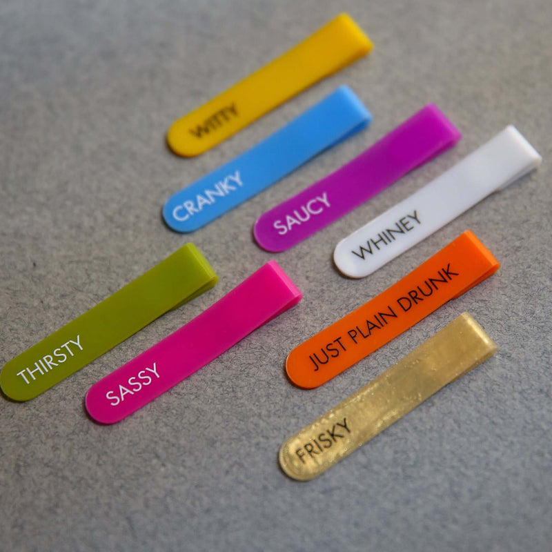 Mini Silicone Identifiers For Stemless Wine Glass