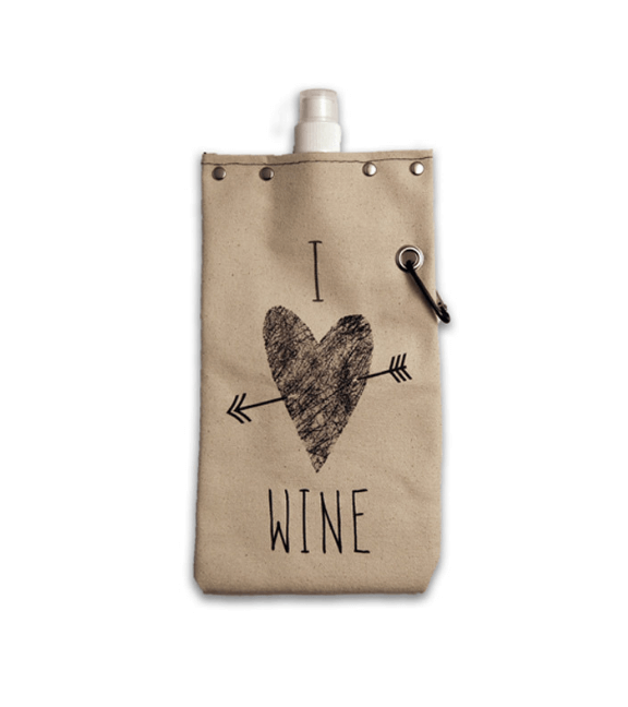 I Heart Wine 750ml Canvas Canteen