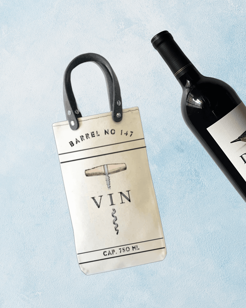  Wine Carrier/Tote with Vegan Leather Handles