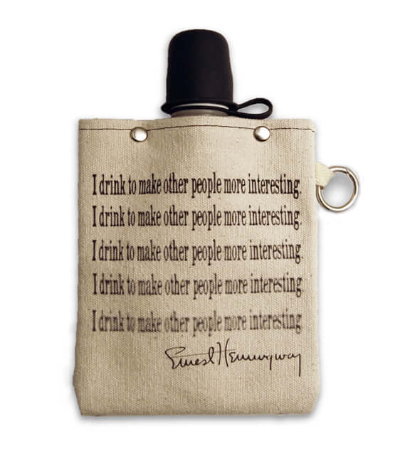 8oz Canvas Flask with silicone shot glass