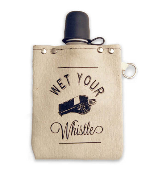 8oz Canvas Flask with silicone shot glass