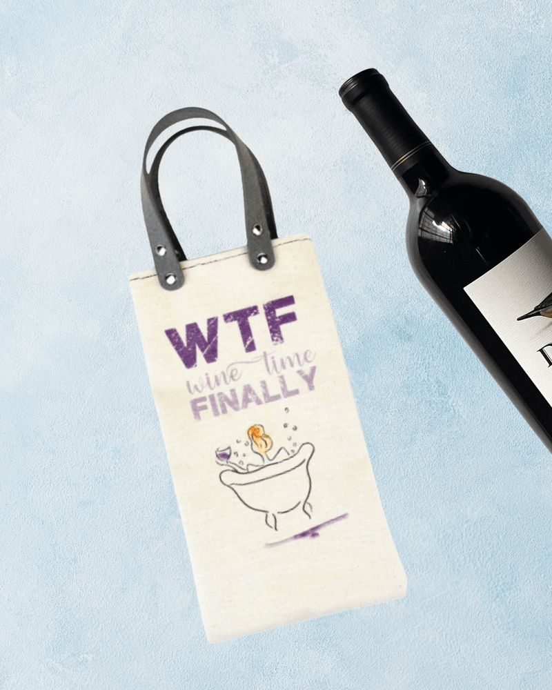  Wine Carrier/Tote with Vegan Leather Handles