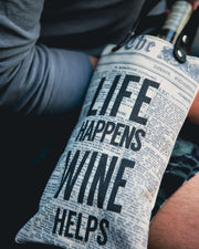 Wine Carrier/Tote with Vegan Leather Handles
